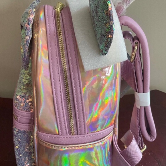 - DISNEY PARKS 50TH ANN .LOUNGEFLY EARIDECENT PINK BACKPACK - Picture 2 of 4